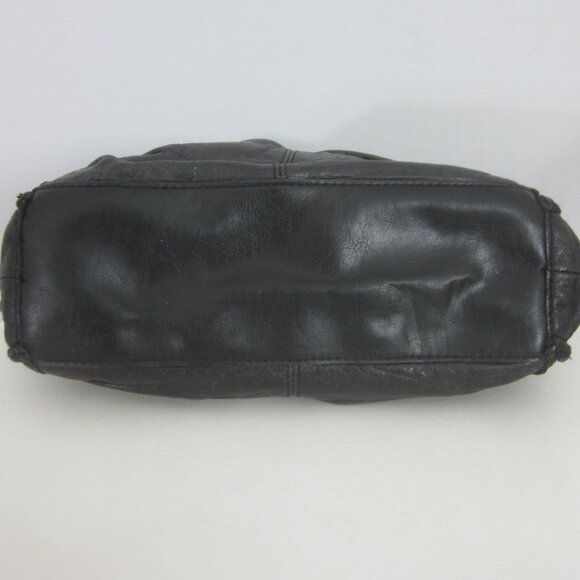 The Sak Womens Black Leather Purse Chain Braided Double Handle Bag Pleated Fob - Picture 12 of 13